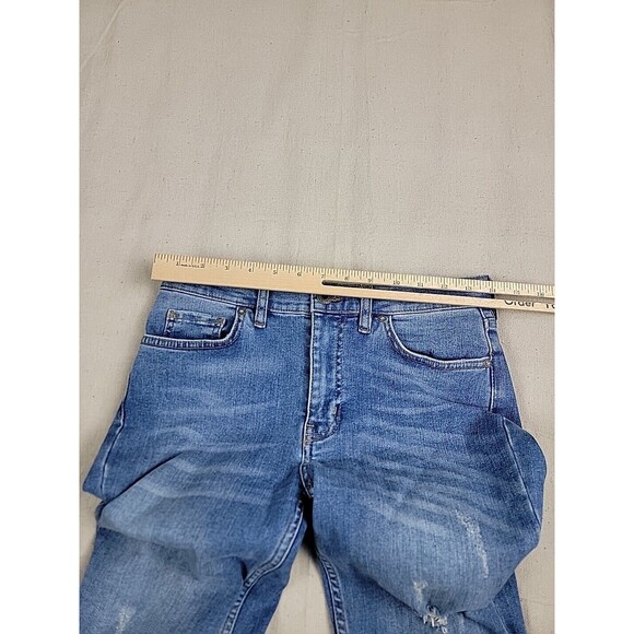 We The Free Jeans Womens 28x26 Crop Distressed Blue Mid Rise Frayed Stretch Boho - Picture 7 of 14